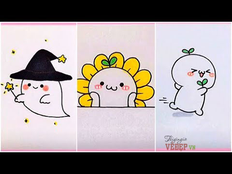 Vẽ hình cute đáng yêu Những hình vẽ siêu cute  Cute drawing pictures 2   YouTube