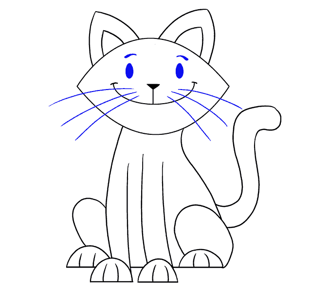 vẽ mắt và râu mèo