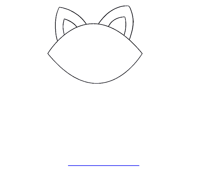 Vẽ một đường ngang để tạo dáng ngồi cho mèo