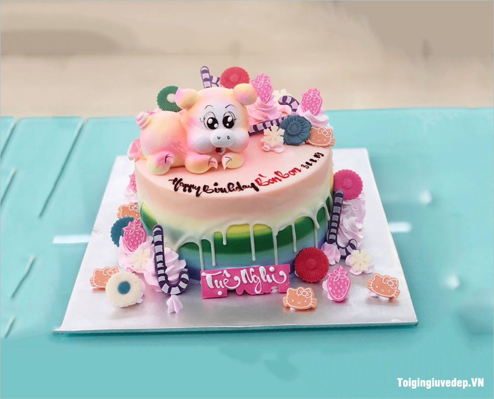 Hình ảnh bánh sinh nhật con heo (lợn) cho người tuổi Hợi cute nhất