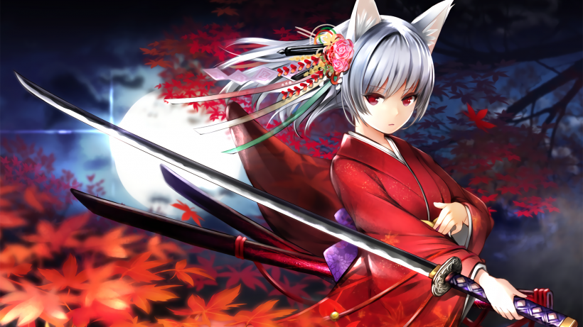 Hình ảnh ngầu lạnh lùng anime nữ cầm kiếm