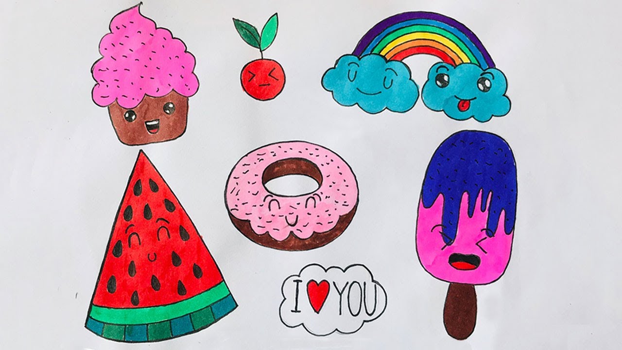 Hướng dẫn Vẽ sticker đồ ăn cute bằng Illustrator