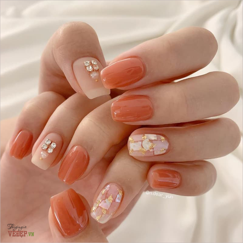 Móng tay nail màu cam đẹp nổi  Sơn móng tay màu hồng đào  Facebook