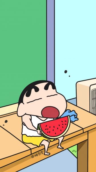Hình nền Shin ăn dưa hấu