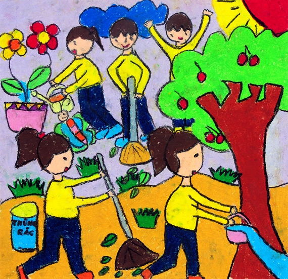tranh vẽ đảm bảo an toàn môi trường xung quanh dành riêng cho học tập sinh