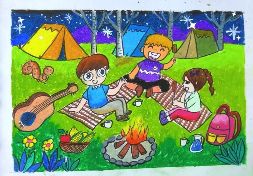 Bài 31  Vẽ tranh  Đề tài Hoạt động trong Những ngày nghỉ hè  Mĩ thuật  lớp 7  Linhkidnet