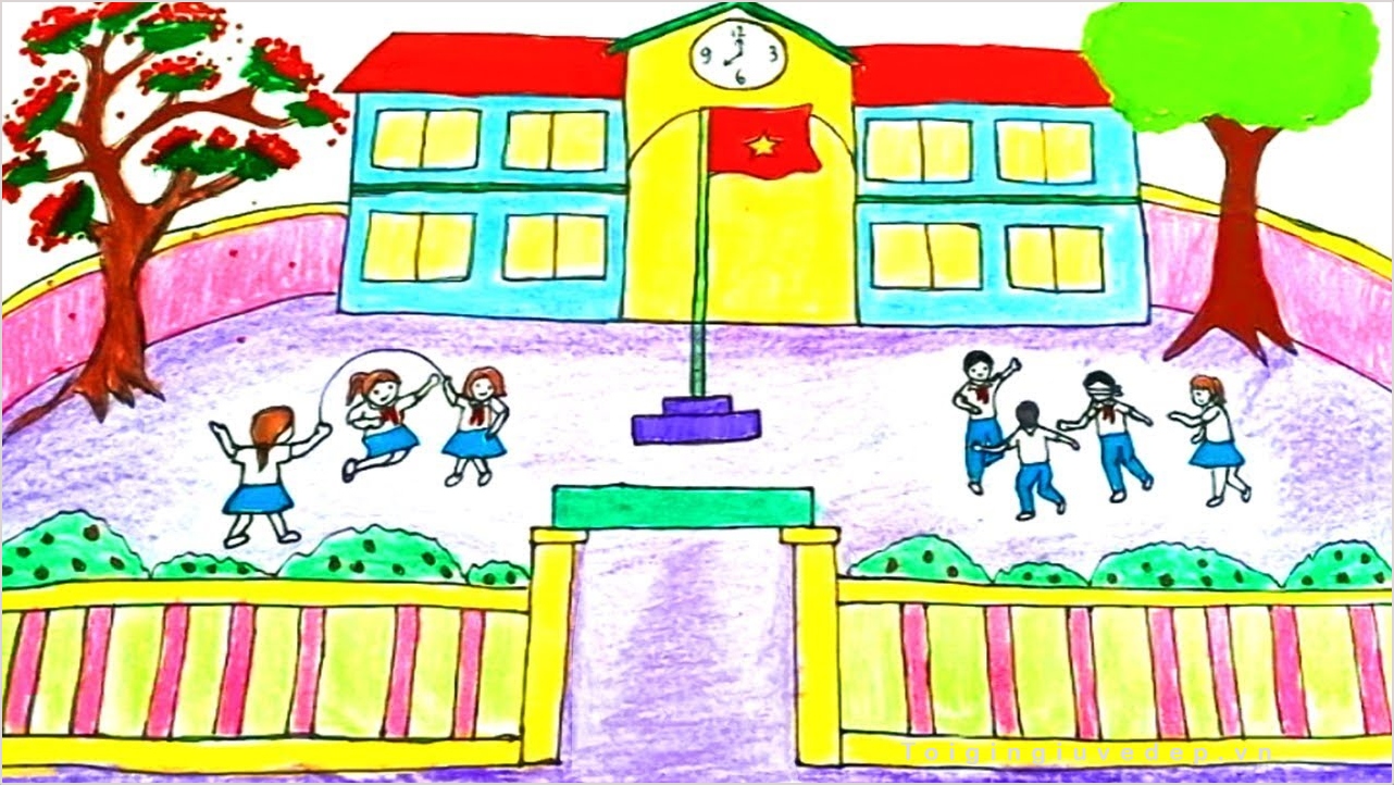 Vẽ Tranh Công Viên Xanh Trường Em Đẹp Ấn Tượng SIÊU SÁNG TẠO
