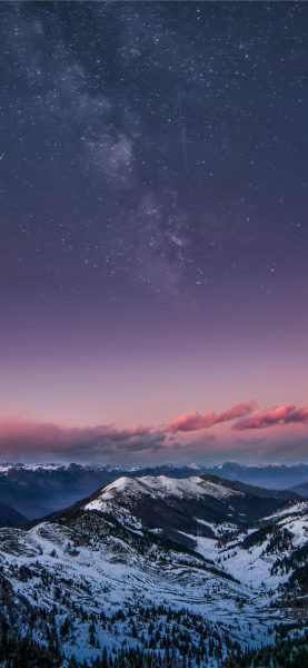 Hình ảnh nền điện thoại bầu trời trên núi