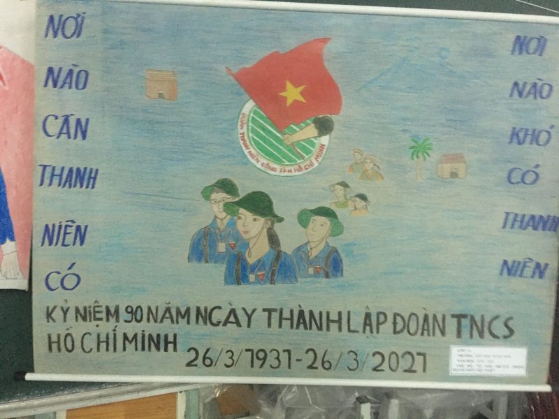 Tranh vẽ Đoàn TNCS Hồ Chí Minh của học sinh tiểu học