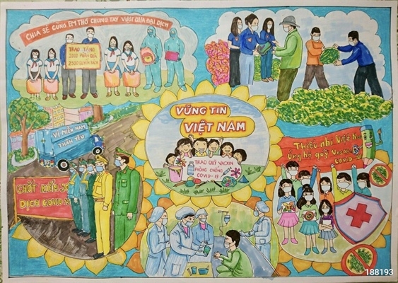 Vẽ tranh chủ đề về hoạt động của Đoàn TNCS Hồ Chí Minh giúp đỡ nhân dân trong cuộc vận động vì niềm tin Việt Nam