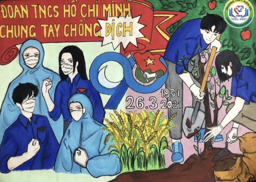Vẽ tranh chủ đề Đoàn TNCS Hồ Chí Minh mừng sinh nhật lần thứ 90 của Người