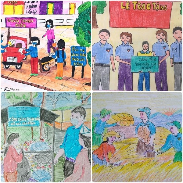 Vẽ tranh thiếu nhi tại Lâm Đồng chào mừng Đại hội Đoàn, ghi nhận hoạt động thanh niên tình nguyện giúp đỡ người khác