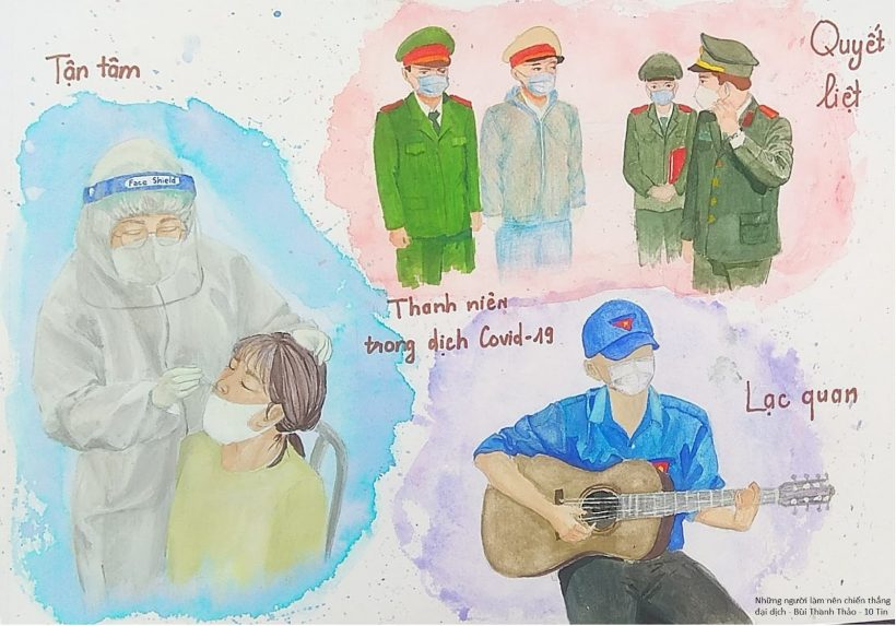 Vẽ tranh thiếu nhi tại Lâm Đồng chào mừng Đại hội Đoàn Thanh niên tình nguyện với tinh thần lạc quan