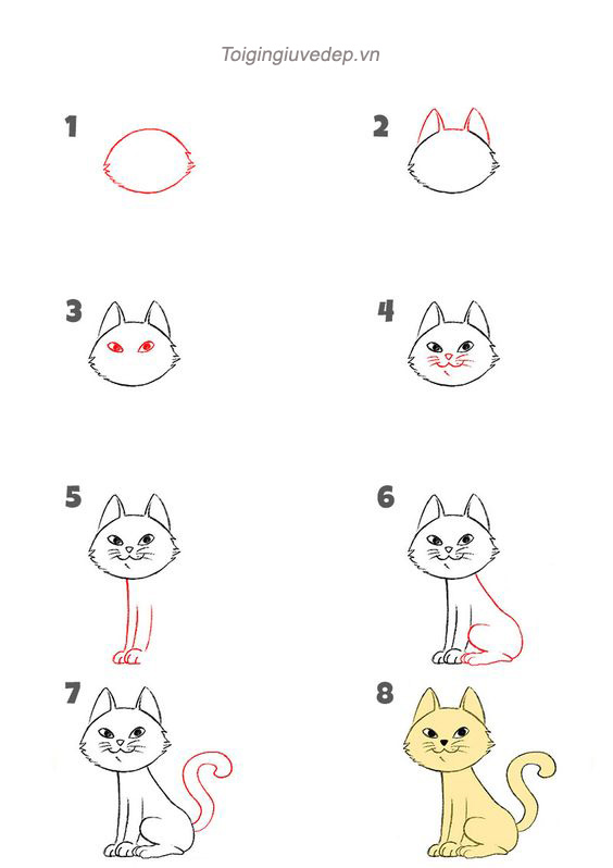 125+ Cách Vẽ Con Mèo, Hình Vẽ Mèo Đơn Giản, Đáng Yêu Siêu Cấp