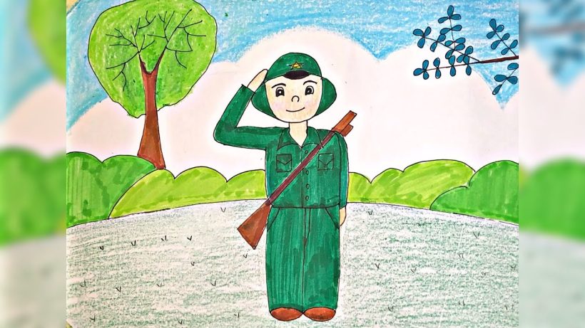 Chùm tranh của các em chào mừng ngày thành lập Quân đội Nhân dân Việt Nam