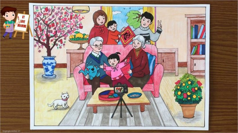 Vẽ tranh mái ấm gia đình