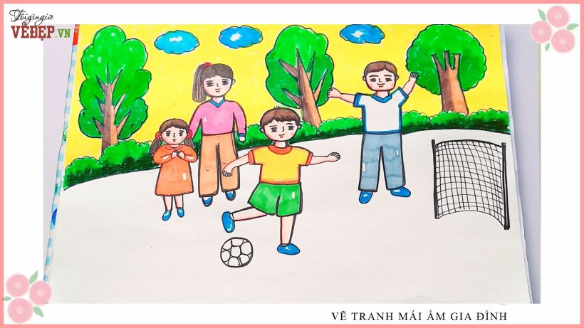 vẽ tranh mái ấm gia đình đẹp